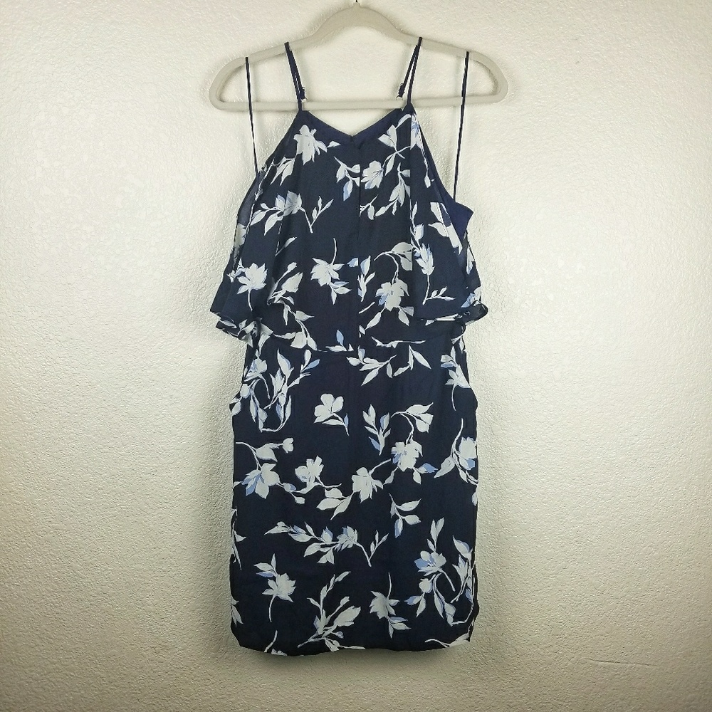 Adelyn Rae Cold Shoulder Floral Ruffle Dress SizeM - Picture 2 of 8